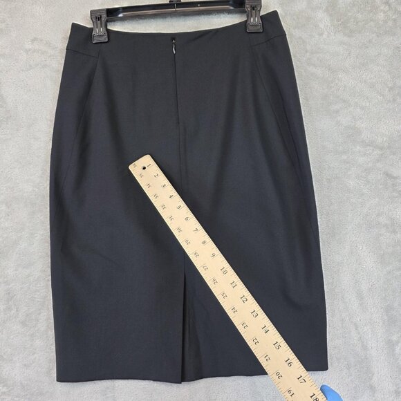 Theory Skirt Womens 8 Black Pencil Lined Career Work Office Knee Length - Picture 6 of 8